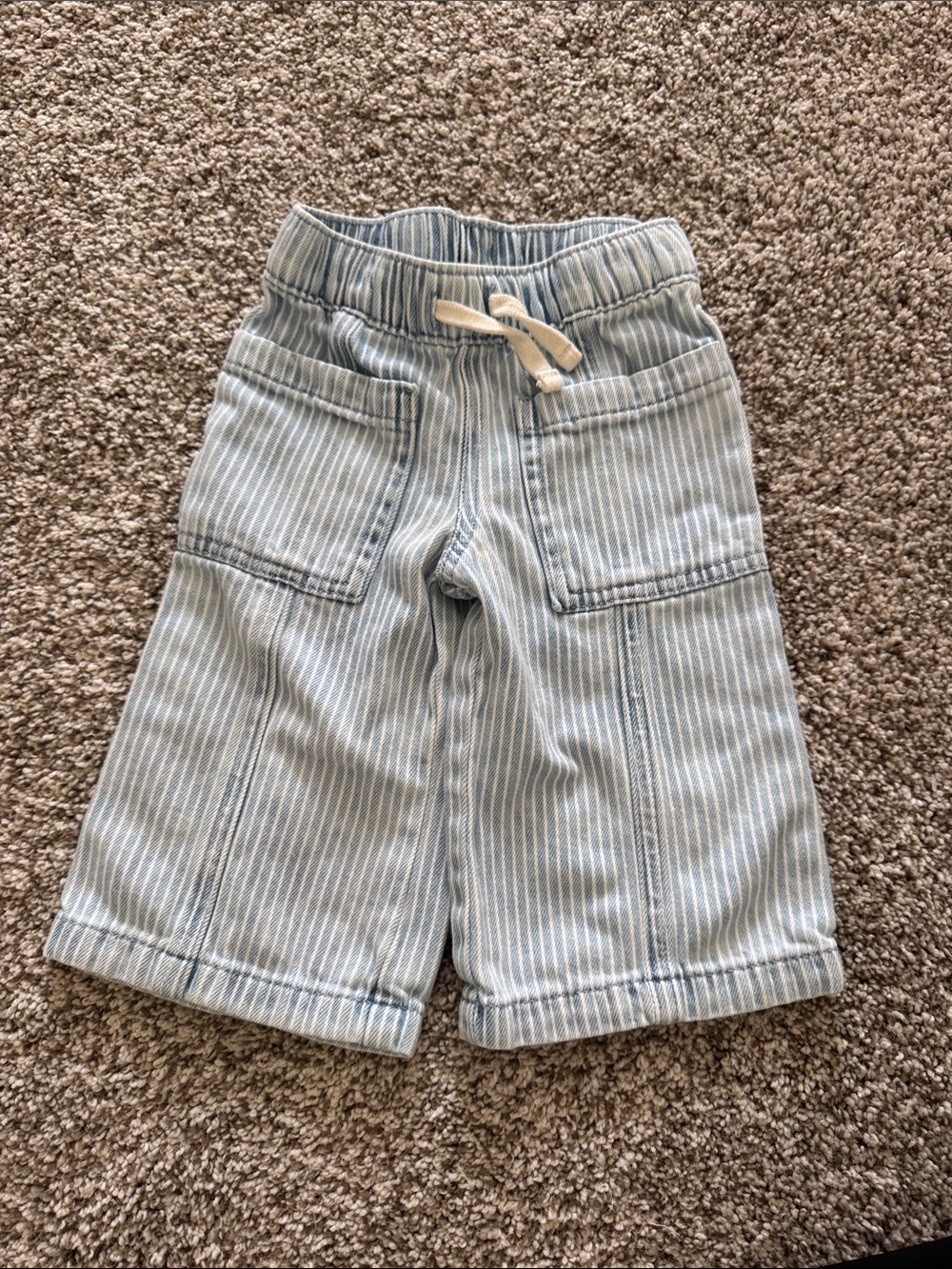 Cat & Jack Light Blue and White Striped Pull-On Jeans
